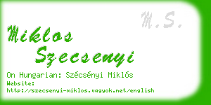 miklos szecsenyi business card