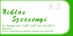 miklos szecsenyi business card